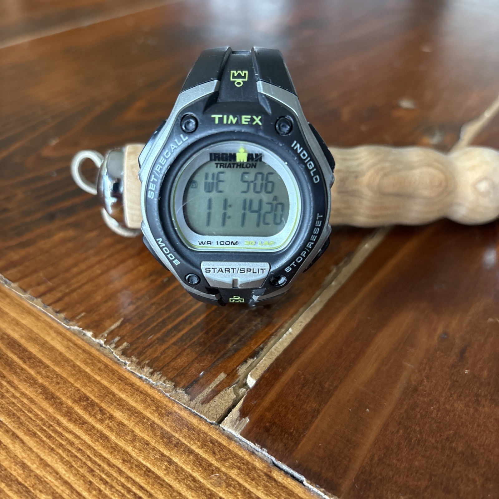 Timex Ironman Triathlon T5K412 Digital Watch Black Gray Silver 100M 30 Lap