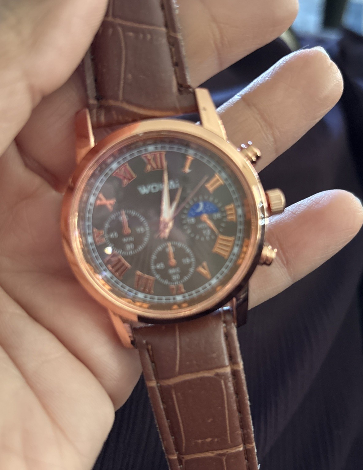Men’s Business Wrist Watch Casual Belt Men’s Watch Brown