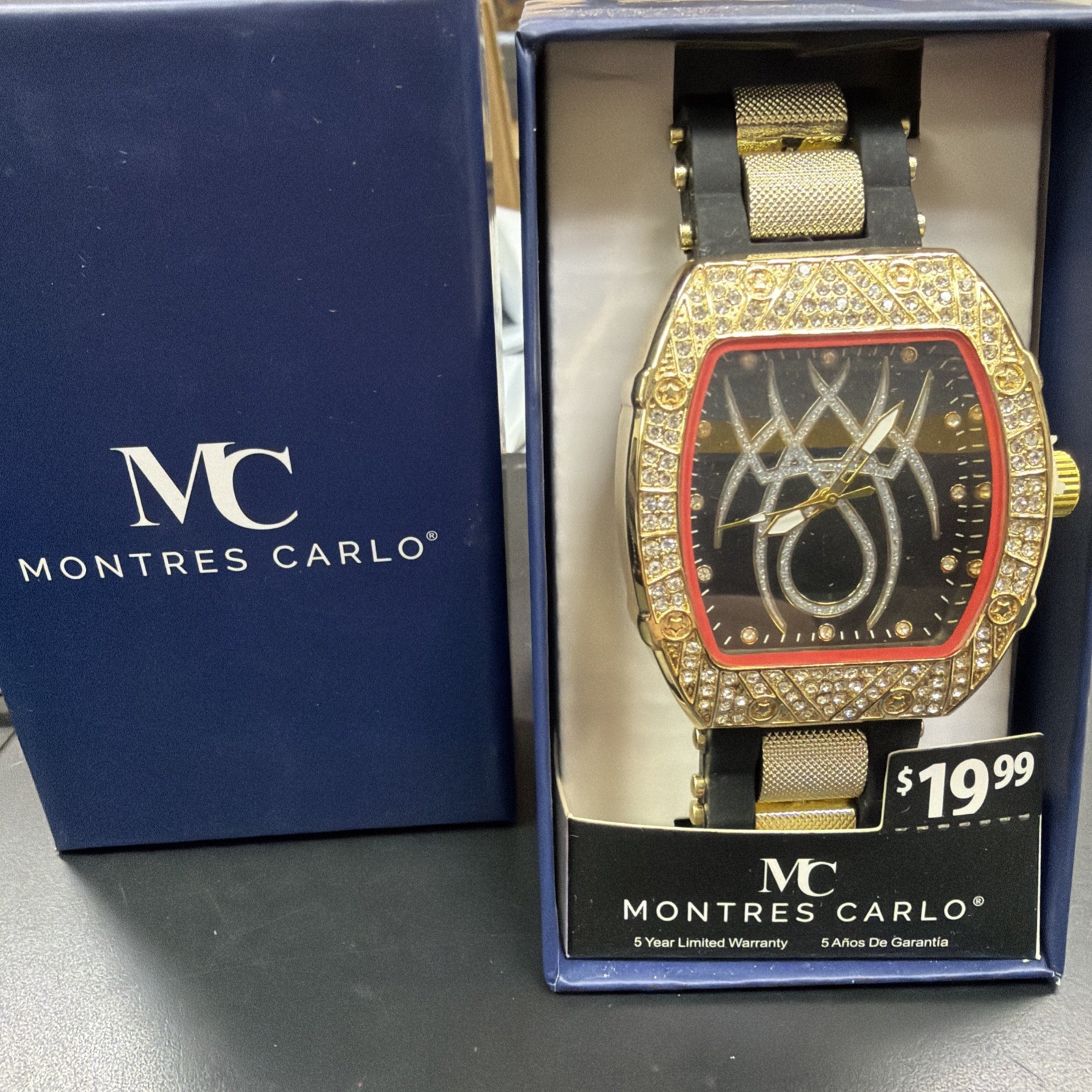 Montres Carlo Men’s Watch Black And Gold Sku49141