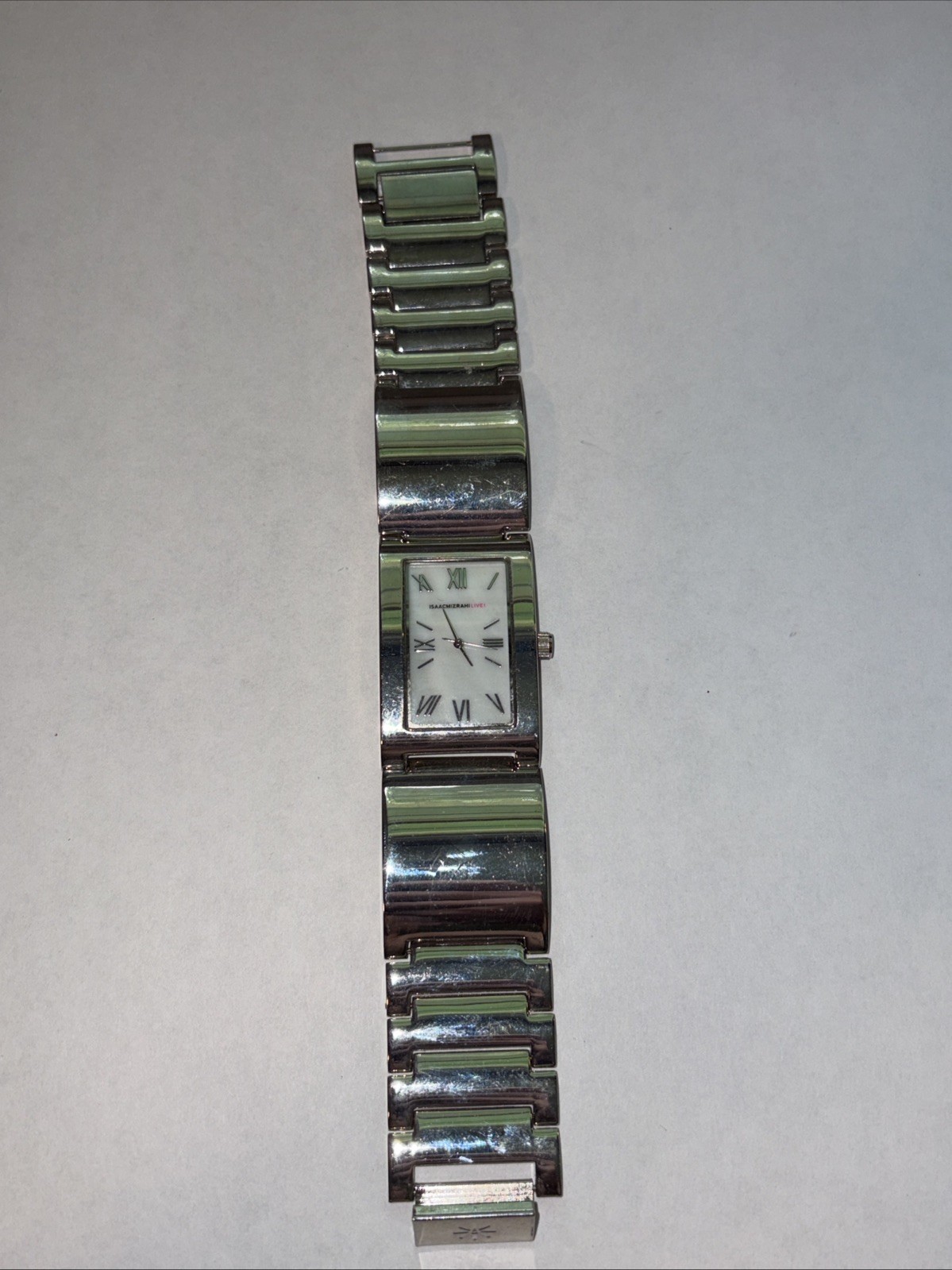 Isaac Mizrahi Live! Half Bangle Watch Silver tone Rectangular