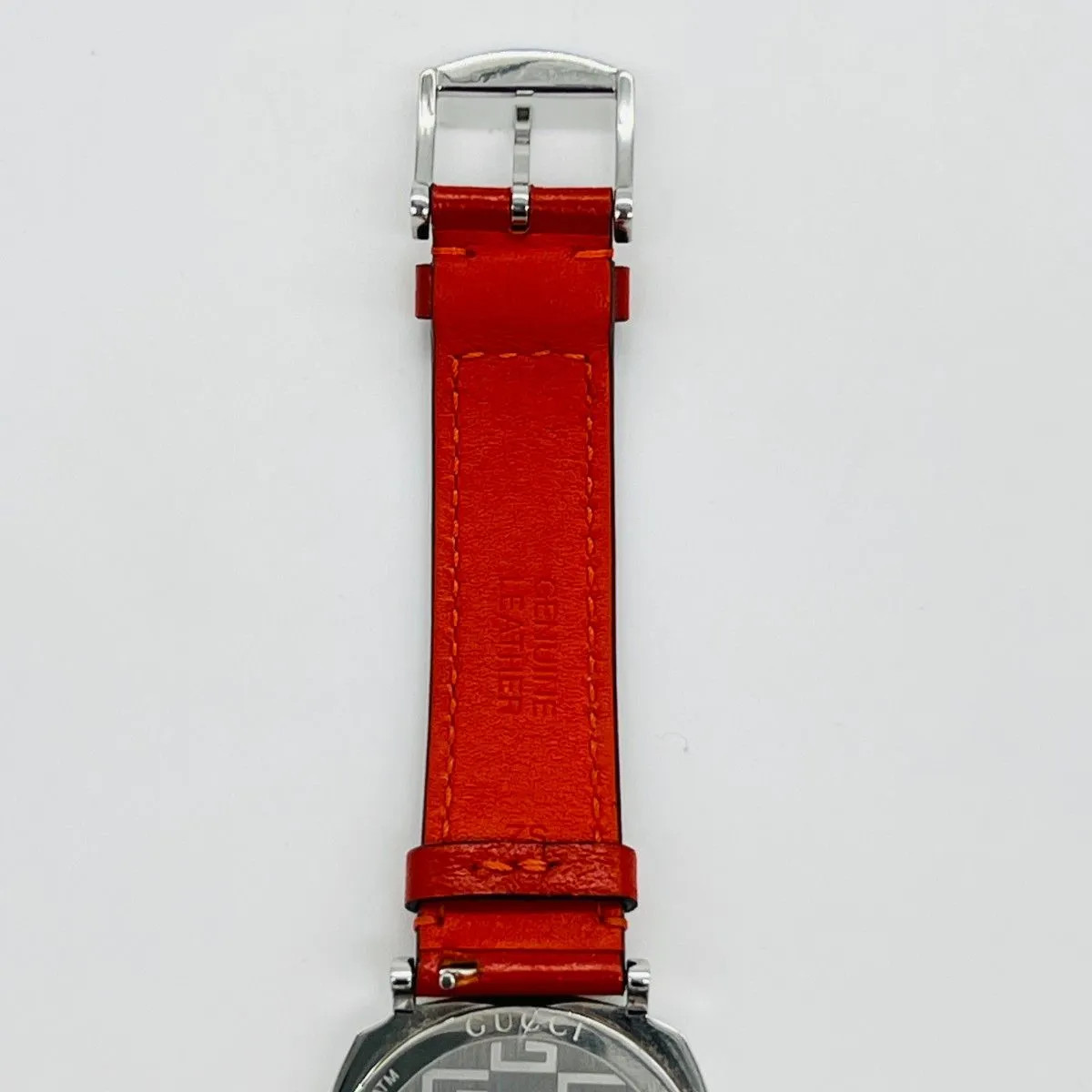 GUCCI Grip 157.4 QZ Watch with Battery & 2 Extra Straps Orange/Silver