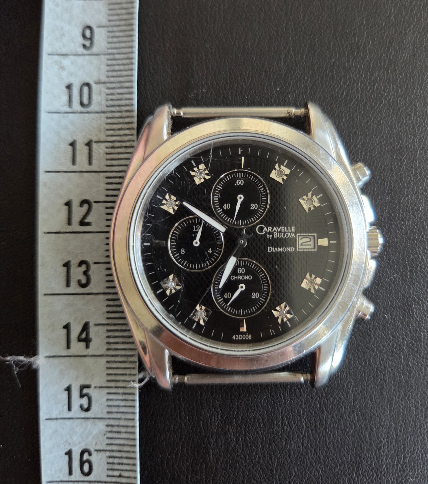 Caravelle Bulova Chronograph Watch Men 42mm 43D006 No Watch Band New Battery