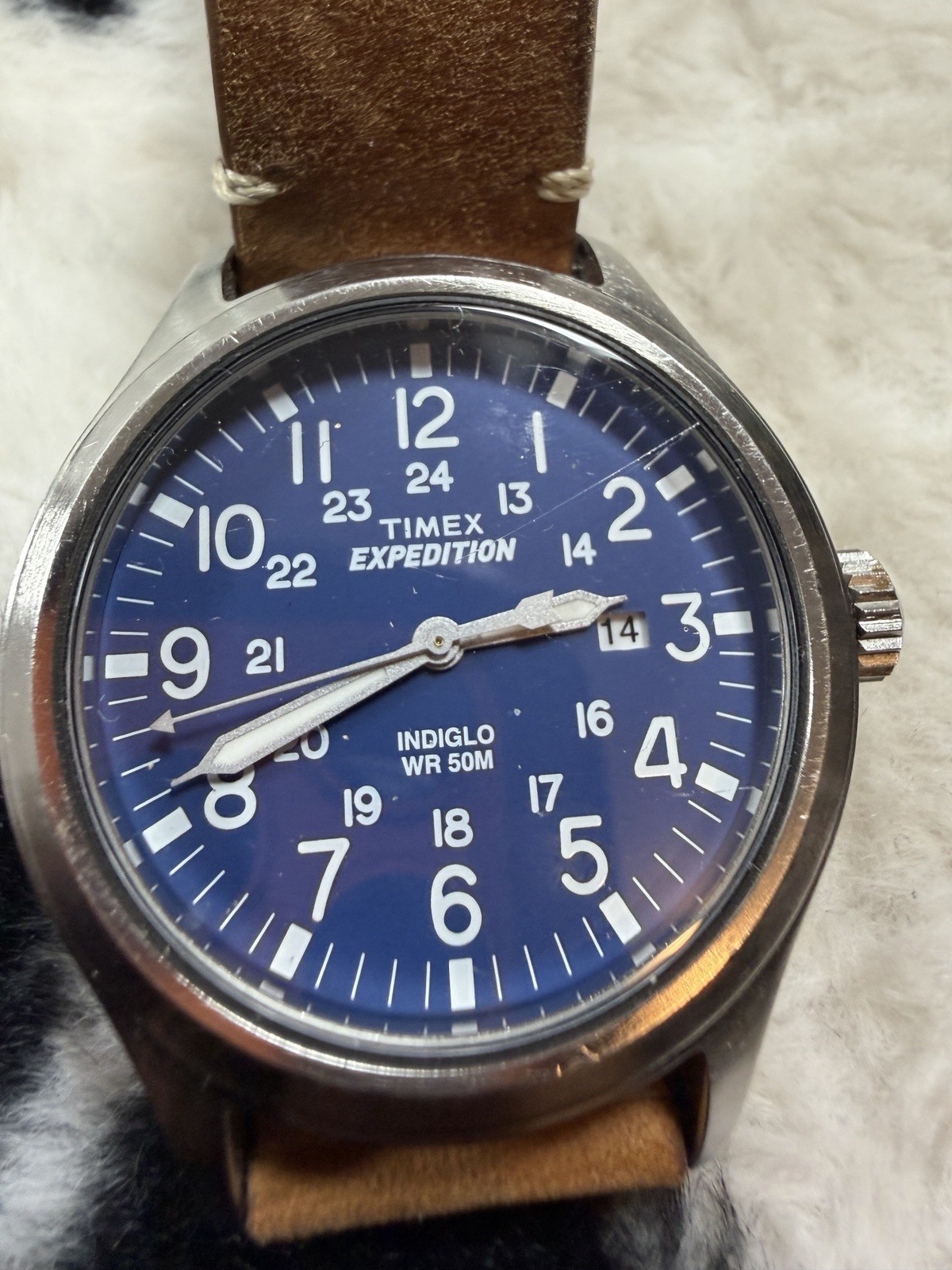 TIMEX EXPEDITION INDIGLO TW4B01800 WR 50M BLUE/BROWN MILITARY FIELD MEN’S WATCH