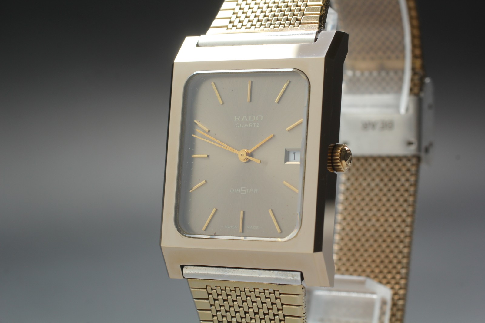 *Near MINT* RADO DIASTAR 711.0096.3 Gold Dial Tank 27mm Men’s Quartz Watch JAPAN