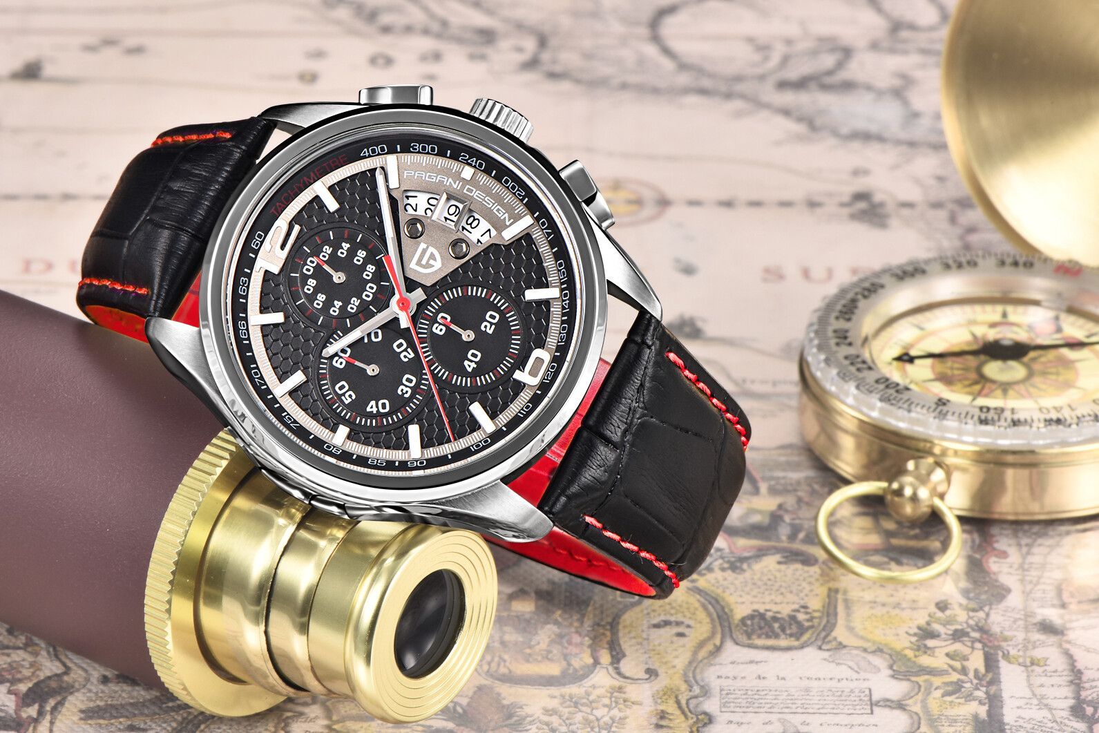 PAGANI DESIGN Watches Men Luxury Multifunction Chronograph Sport Watch Dive 30m