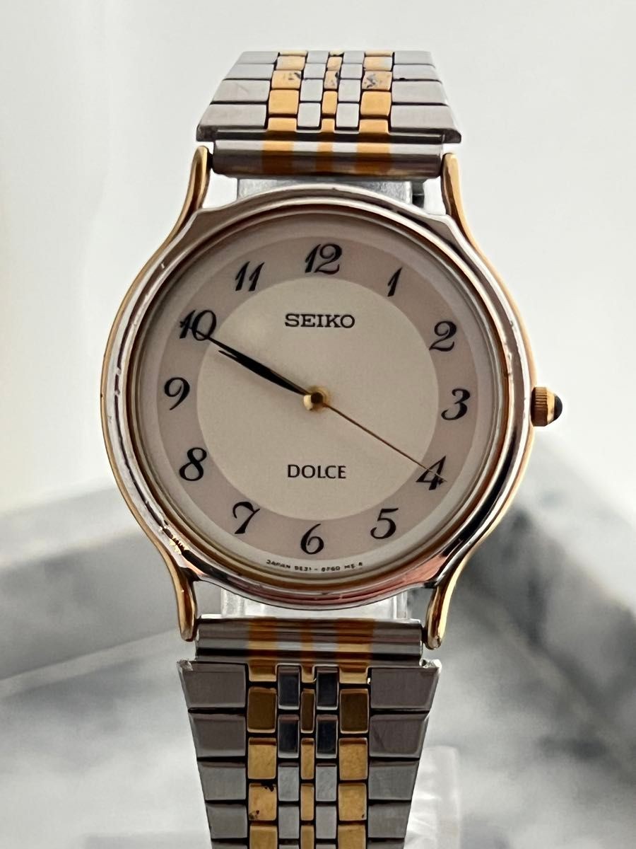Seiko Dolce QZ Men’s Wristwatch Quartz Steel 3.2cm From Japan