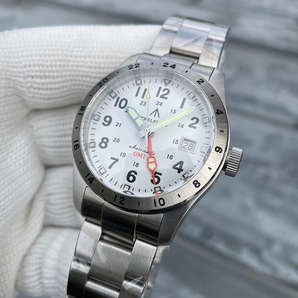 Steeldive Steelflier SF792, GMT, White, NH34, Sapphire, Lume, 200m Diver, Diving
