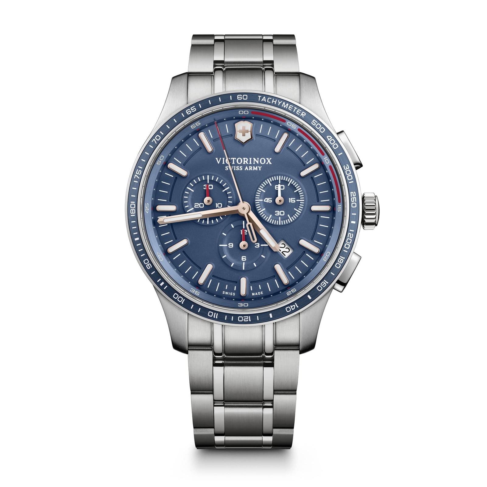 Victorinox Alliance Sport Chronograph 241817 Blue Dial 44mm Quartz Watch Swiss