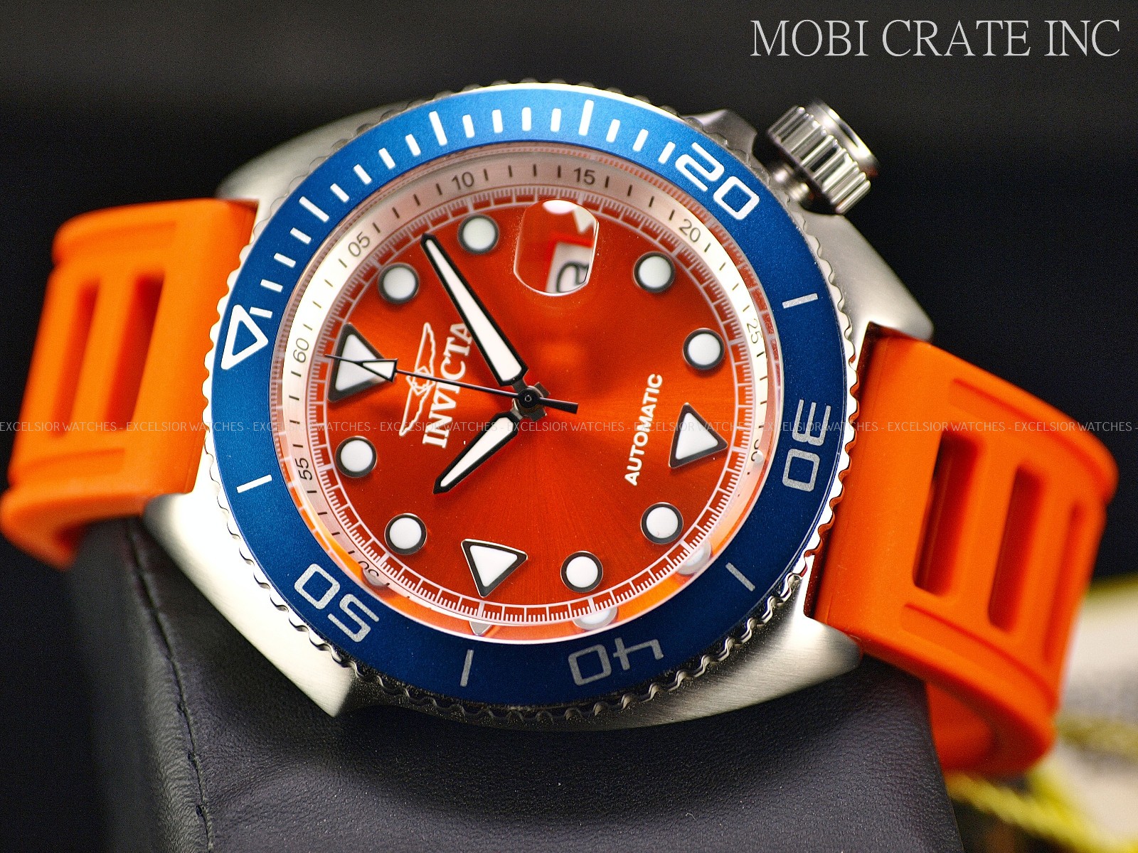 New Invicta Men’s 47mm Sea Wolf Pro Diver Automatic NH35A Orange Blue SS Watch