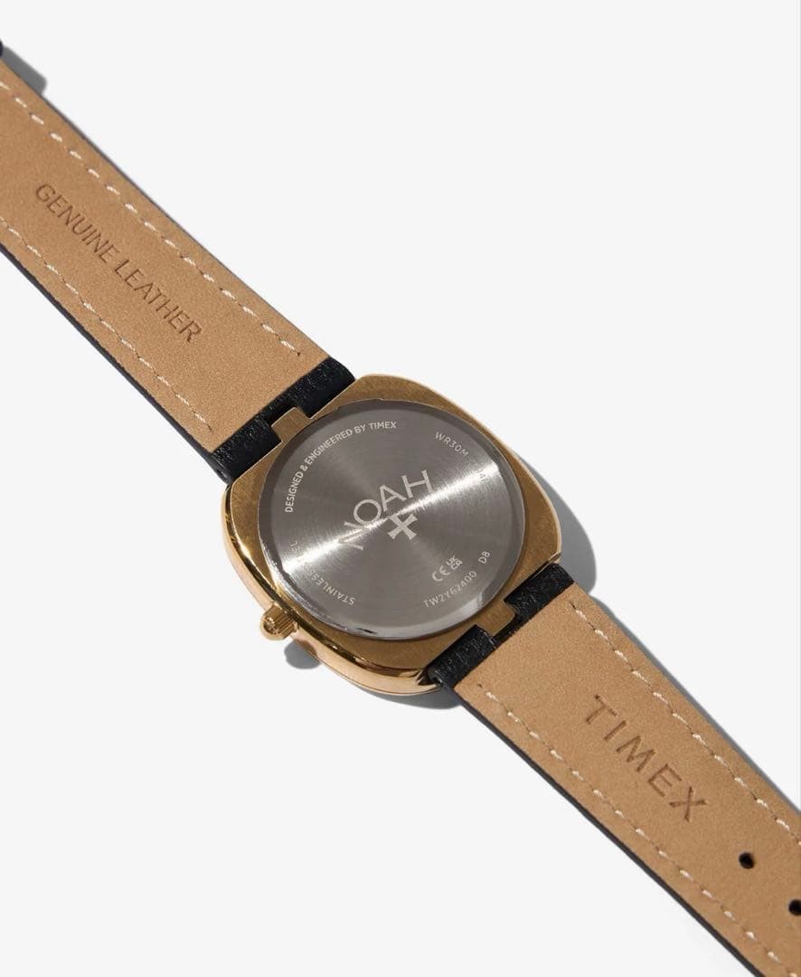 Noah x Timex Oval Moon Phase Watch Gold Case Black Leather Strap Limited Edition