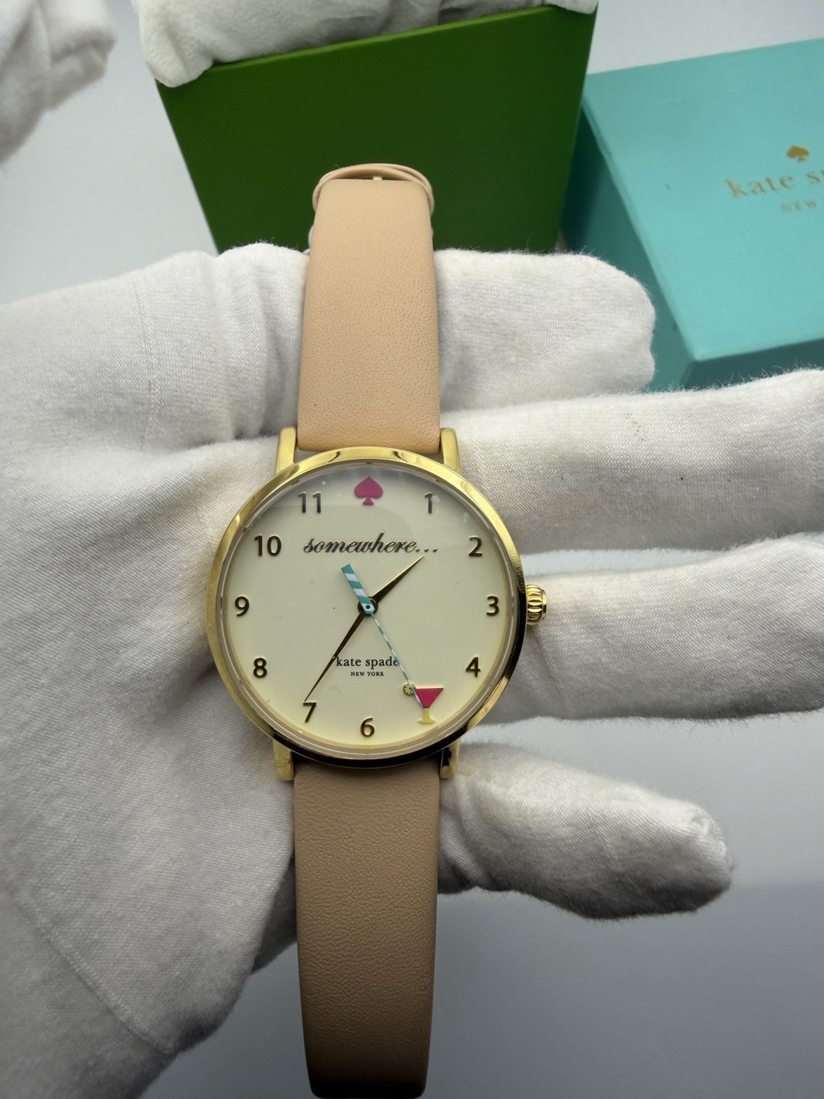 Kate Spade 1YRU0484 Metro Vachetta 5 O’Clock Somewhere Women’s Leather Watch