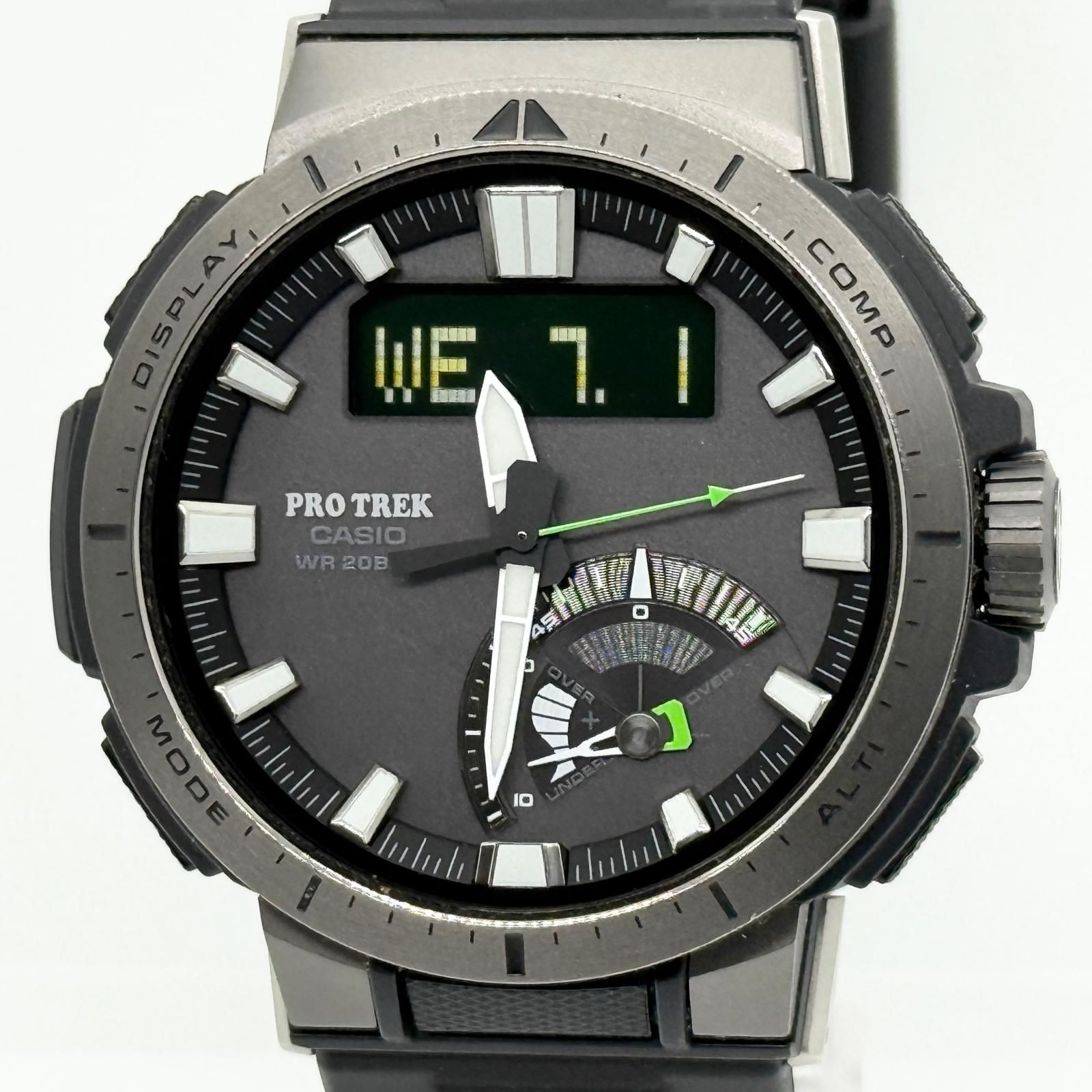 Casio Pro Trek PRW-70Y Grey Quartz Men’s Watch Japan Working Used 073908
