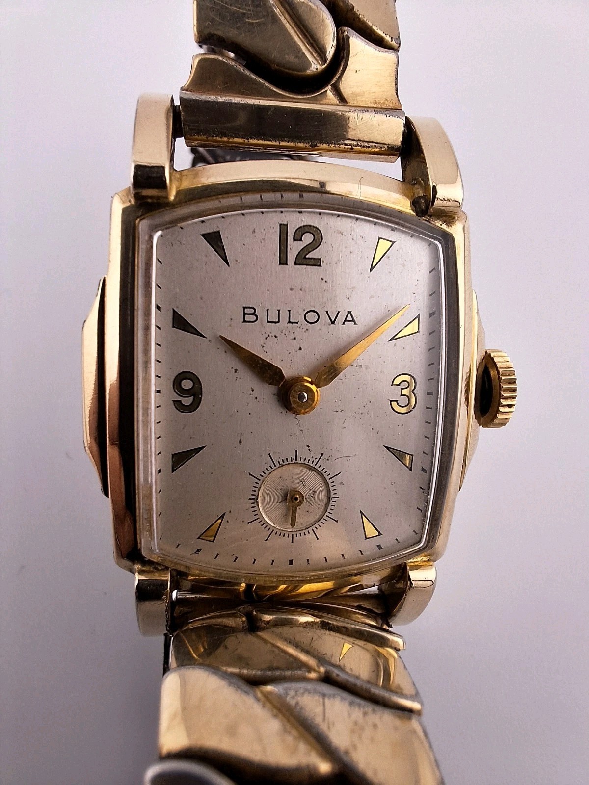 Mens Bulova 21j 1951 Yellow Gold Academy Awards Vintage L1 Antique Runs Deco