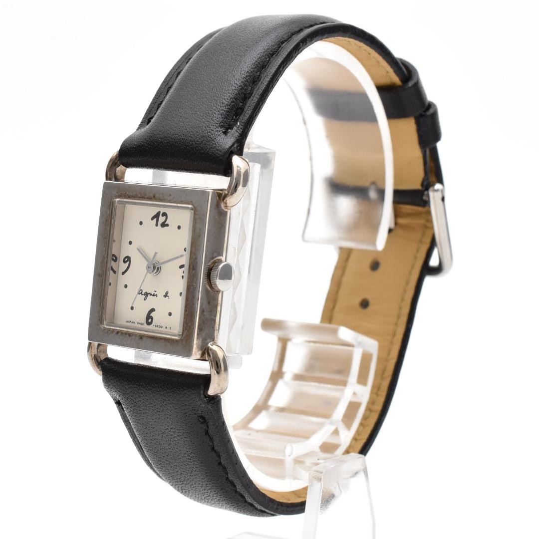 agnes b V4015950 Watches Square Quartz Stainless Steel Champagne Dial