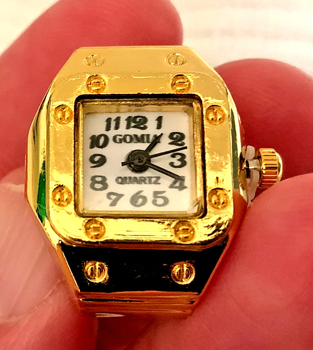 Gomia White (Square Face) Ring Watch