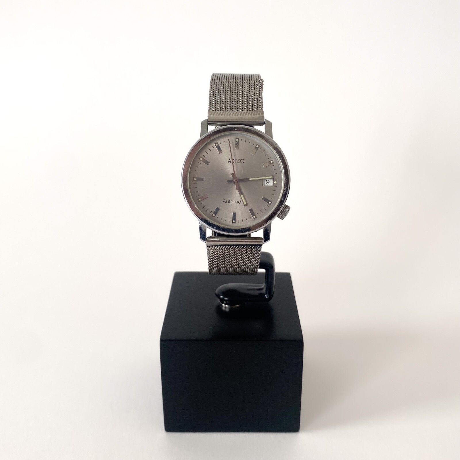 Vintage AKTEO Automatic Watch 25 Rubies – 90s – Stainless Steel