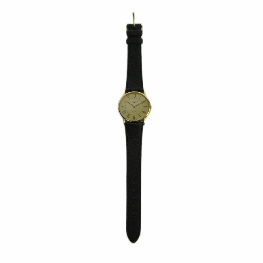 Longines 978 Swiss Quartz Watch Leather Strap Roman Dial Gold From Japan