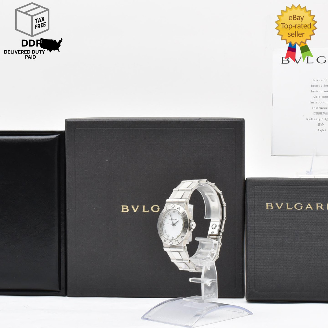 [Near MINT w/Box, Paper] BVLGARI Diagono LCV29S White Dial Silver Women’s Watch