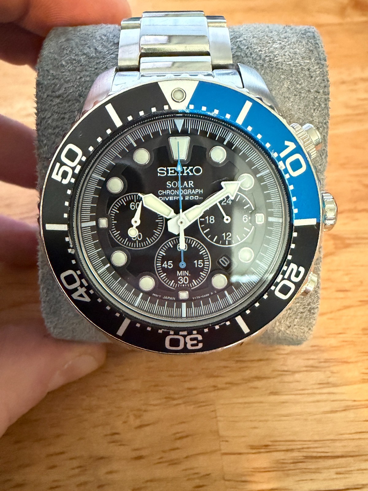 SEIKO Prospex Solar Chronograph Diver “Batman” SSC781P1 V175-0AD0 | NEW BATTERY!
