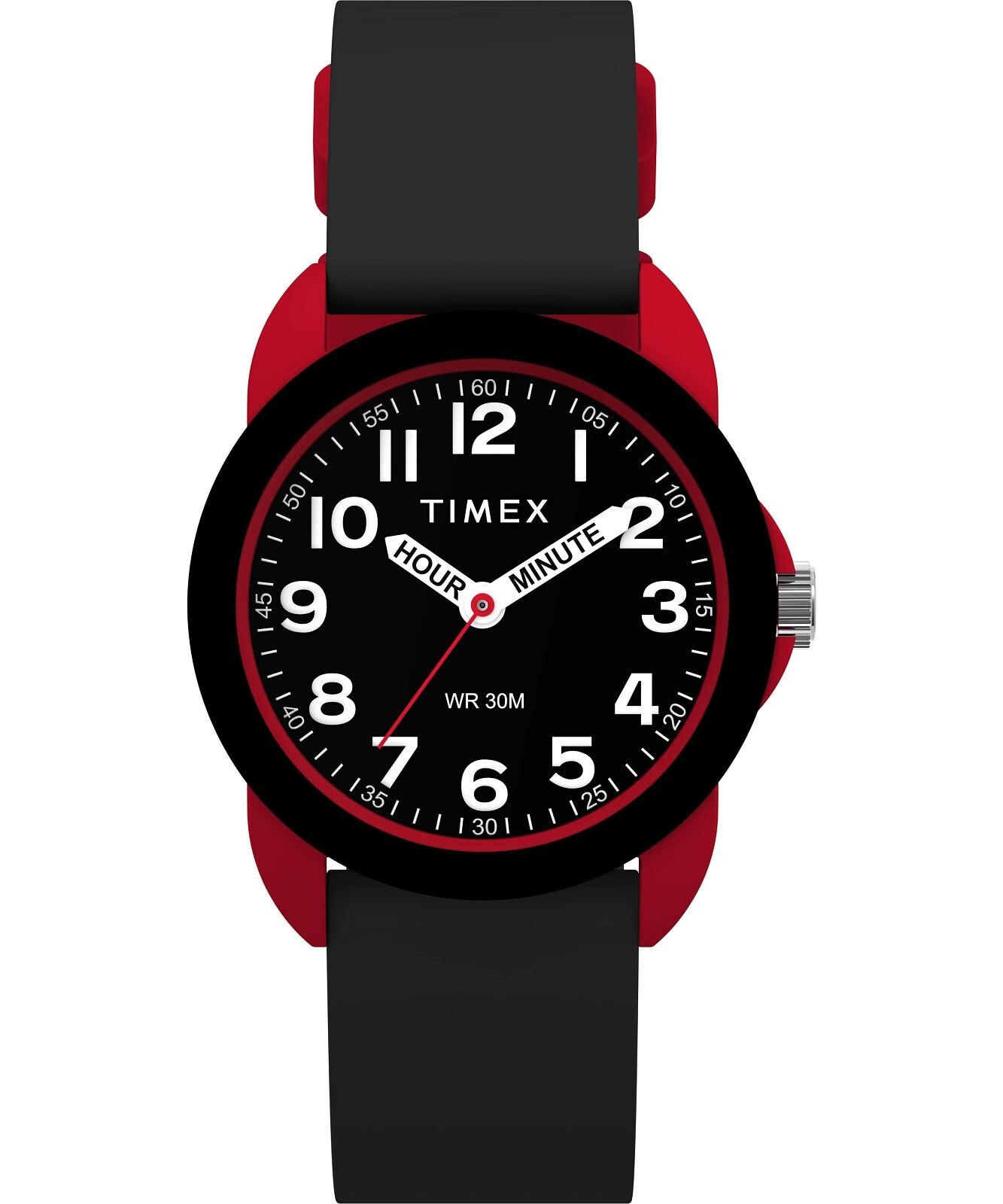 Timex TW2W91900, Kid’s Time Machines Black Silicone Strap Watch, Time Teacher