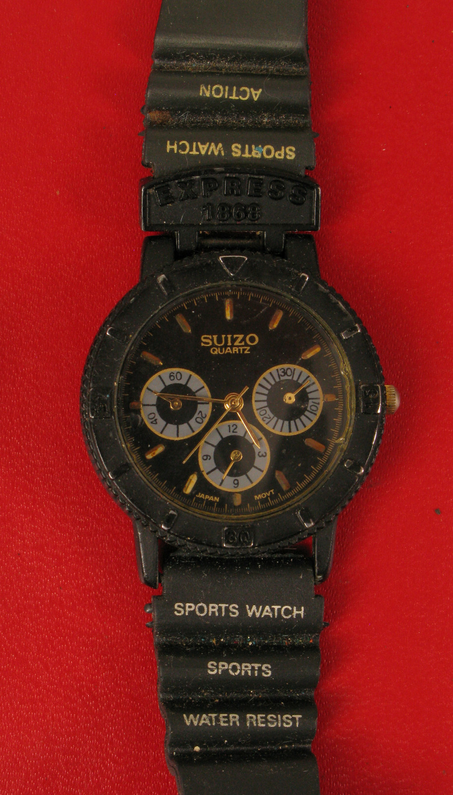 SUIZO SPORTS WATCH – NOT WORKING FOR PARTS OR REPAIR MAY JUST NEED BATTERY !!