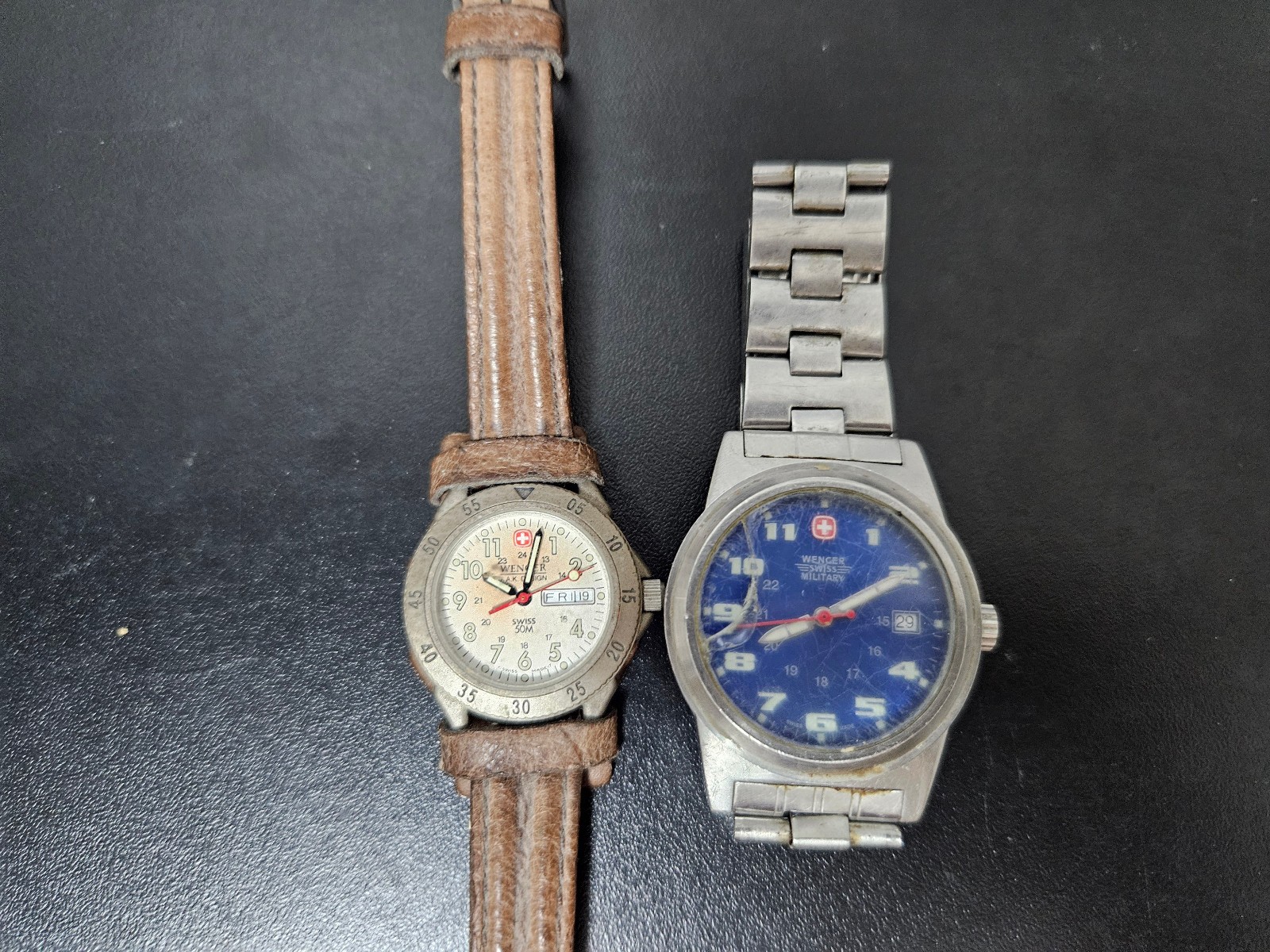 2 Wenger Swiss Military SAK Design Quartz Watches Parts Repair Untested
