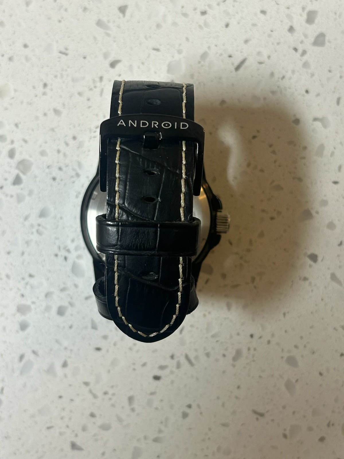 Android USA AD736 48mm 3D Flying Dragon Blue MOP Automatic Watch Black PVD