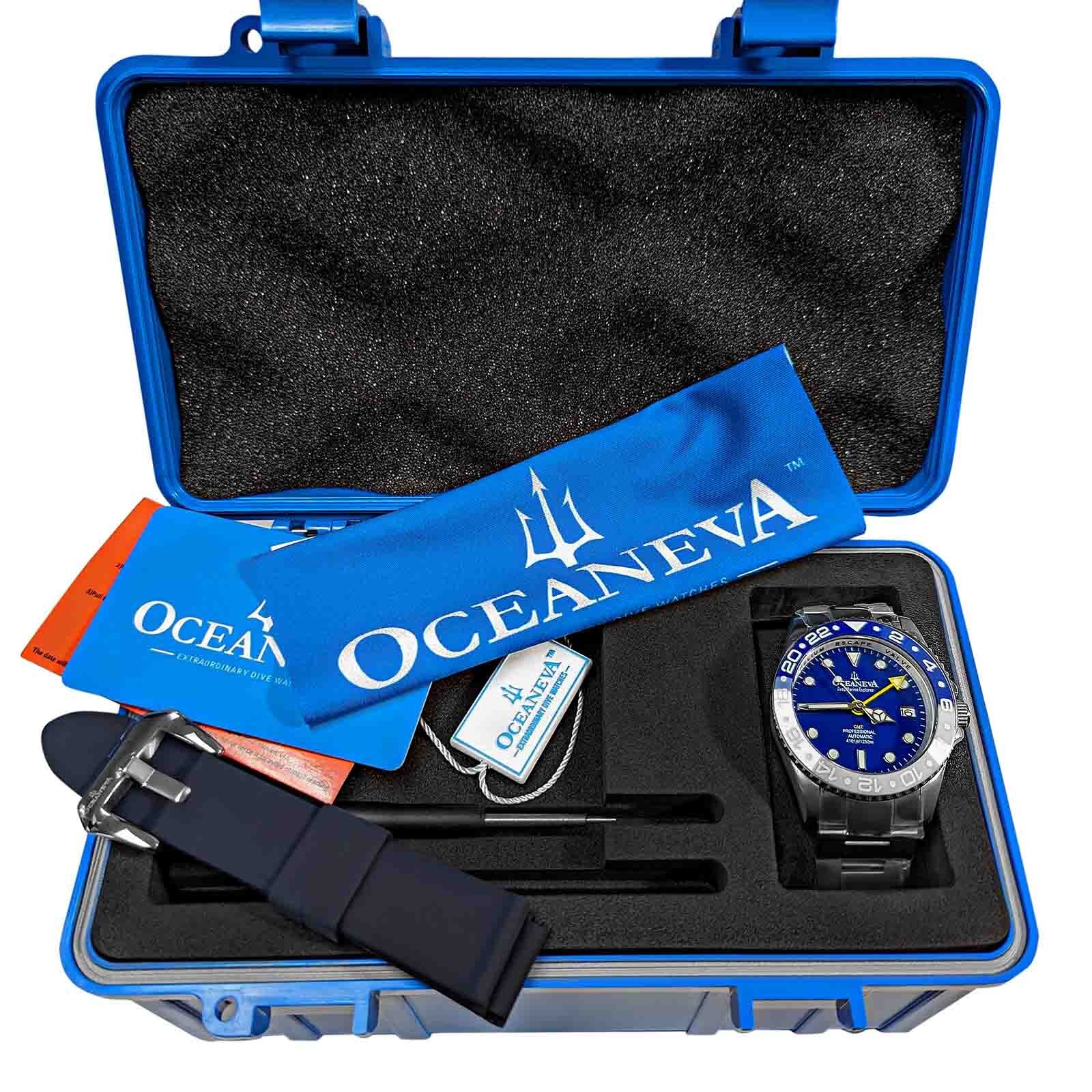 Oceaneva Men’s Deep Marine Explorer GMT Watch 1250M Ceramic TITANIUM