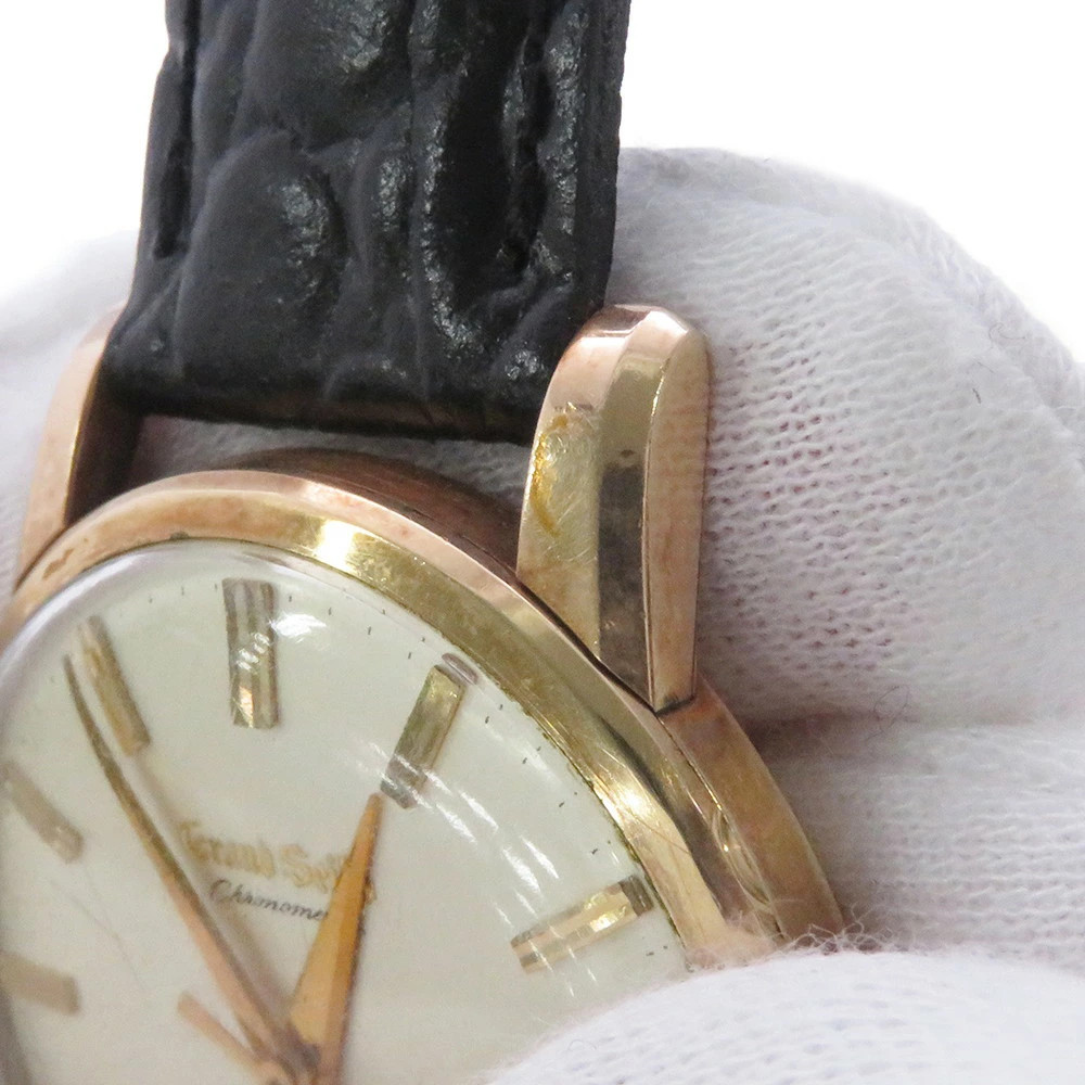 Seiko J14070E Cal.3180 Gold Plated / Leather 34mm Ivory Dial Unisex #TZW246