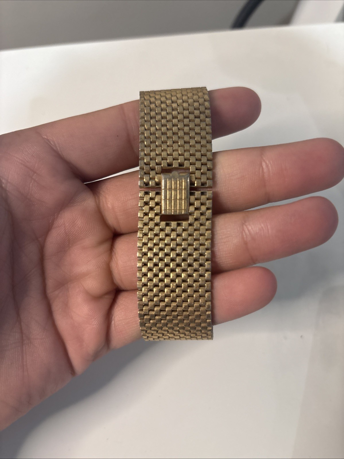 Vintage 1960s Omega Square Tank Watch 10k Gold Filled 12k GF Mesh Watch-RUNNING