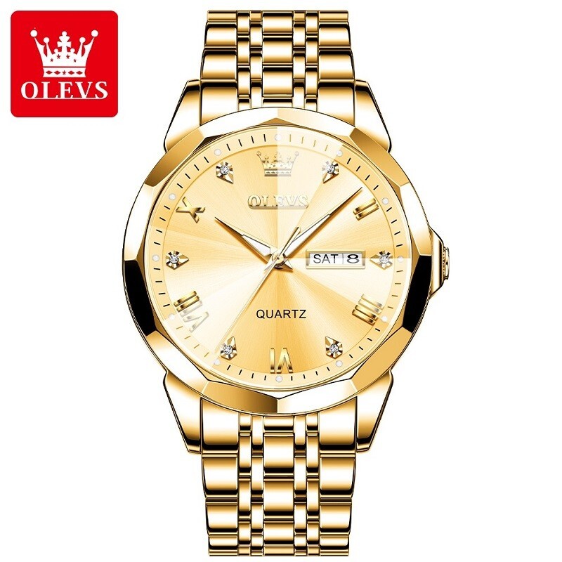 Waterproof Quartz OLEVS Watch Luxury Luminous Stainless Steel Men’s Business Men