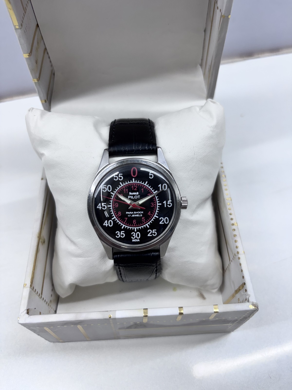 Vintage Refurbished HMT Pilot Black 17 Jewels Hand Winding men’s Wrist Watch