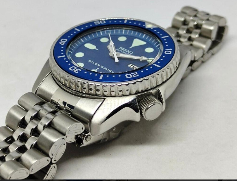 SEIKO Diver 7S26 0010 Automatic Watch Blue Dial 20cm 7.87in Stainless Band