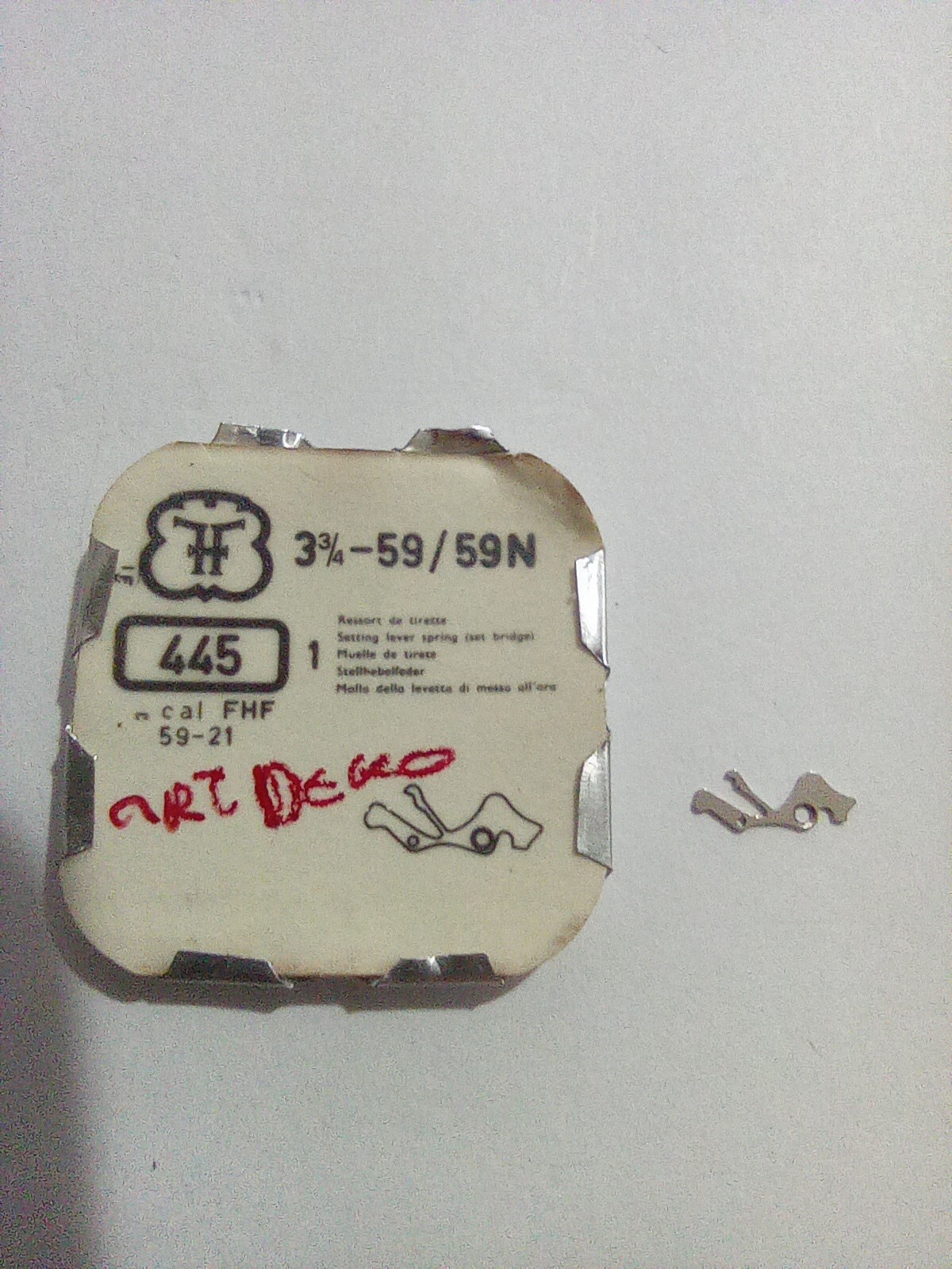 VINTAGE Rare Setting lever spring for FHF 59 watch NOS in box 1pcs. 59N, 59-21