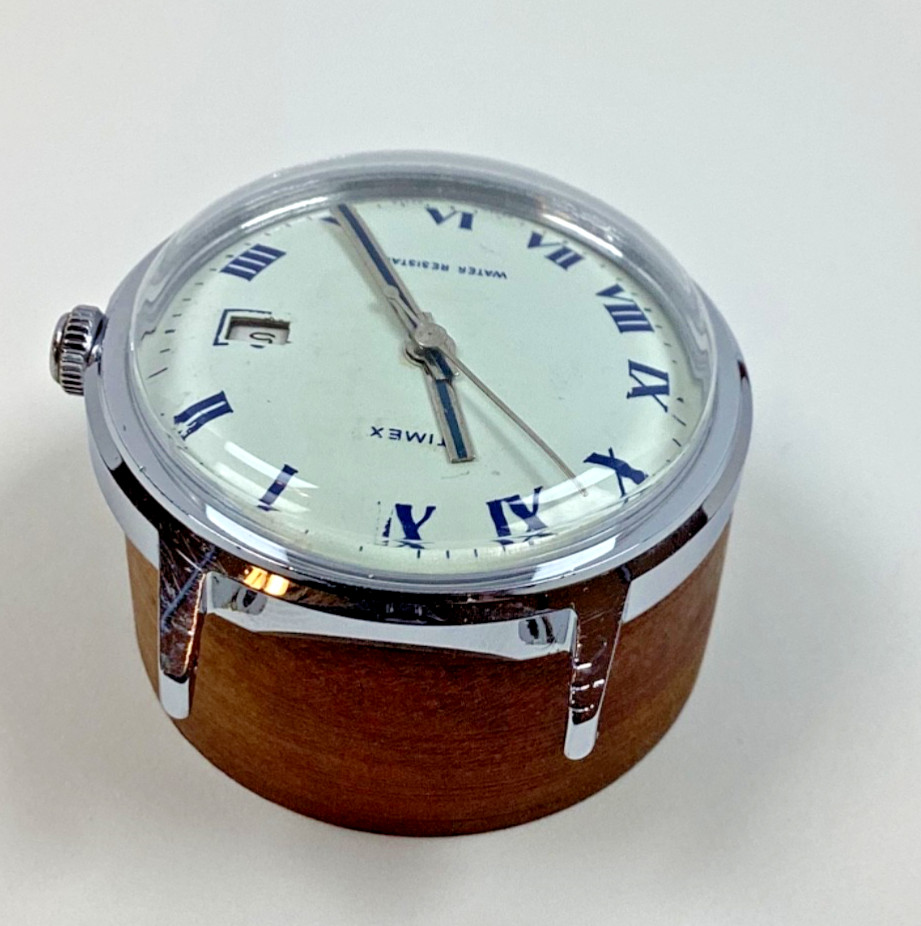 1974 Timex Marlin 35MM Roman Numeral Date Watch 2655002574 Runs New Band Read