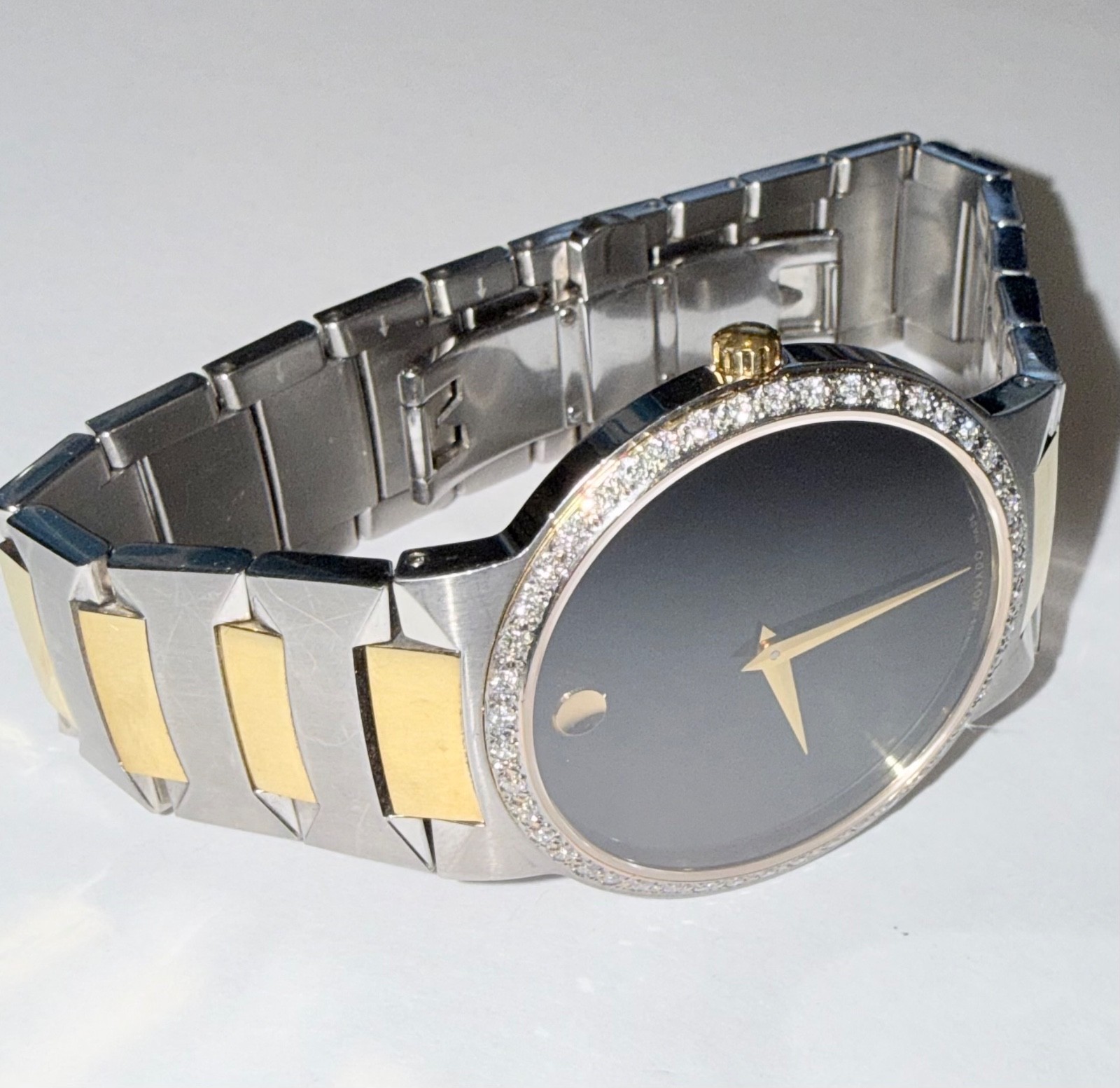 Authentic Movado Temo Two Tone Men’s Lab Grown Diamond Watch