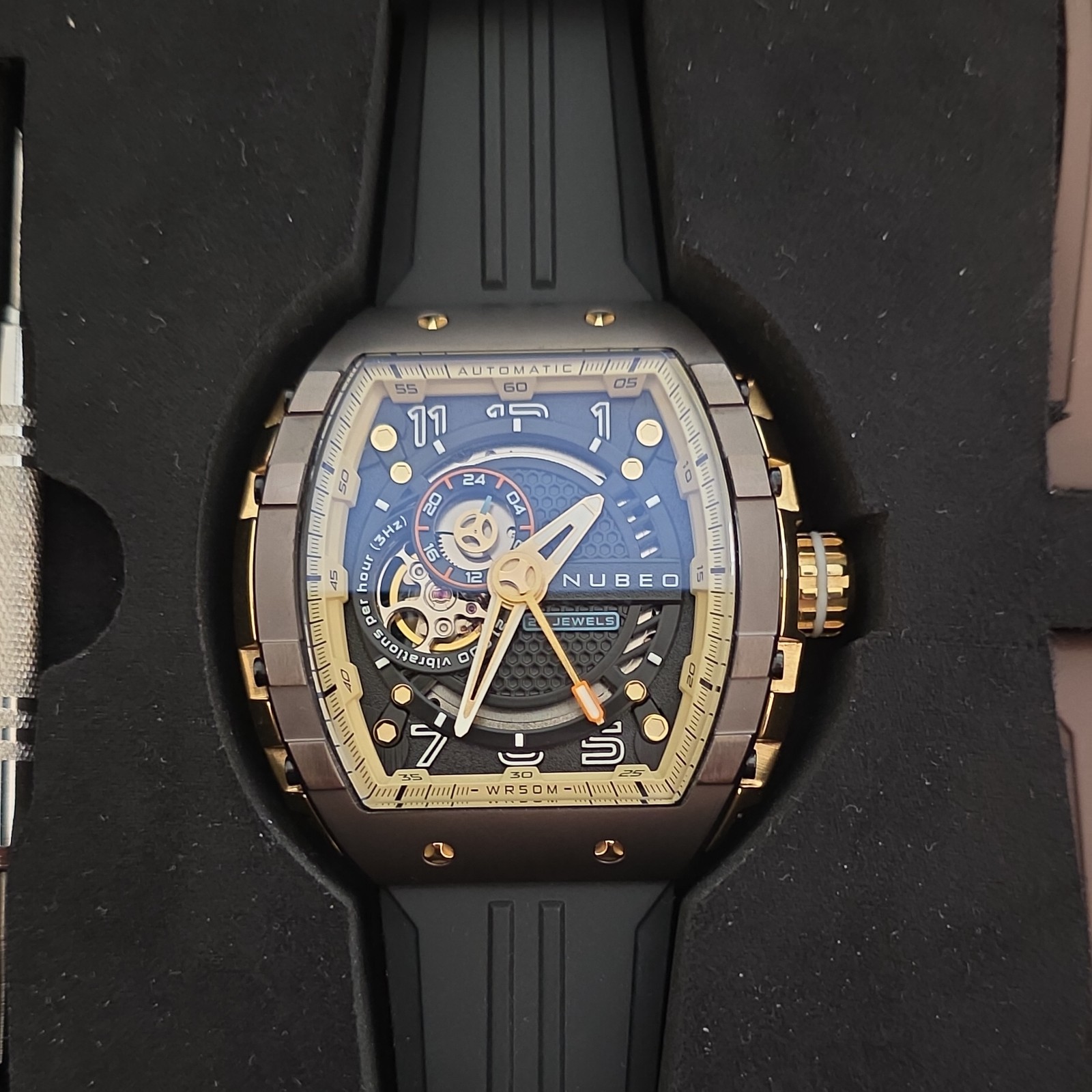 Nubeo Brown & Gold Magellan Automatic Limited Edition 212/300 Complete with Box