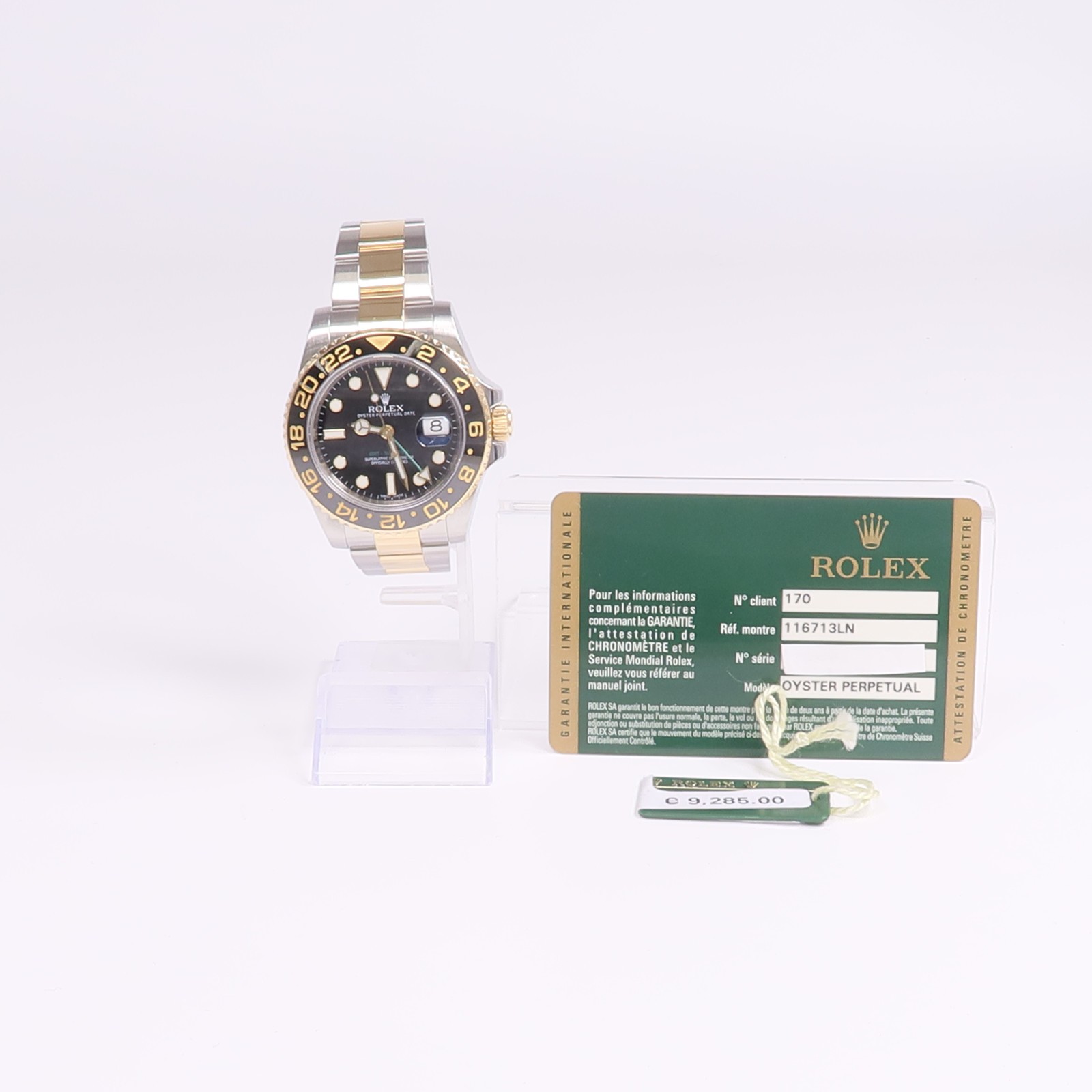 ROLEX GMT Master II Automatic Watch 116713LN 18K Yellow Gold/Stainless Steel