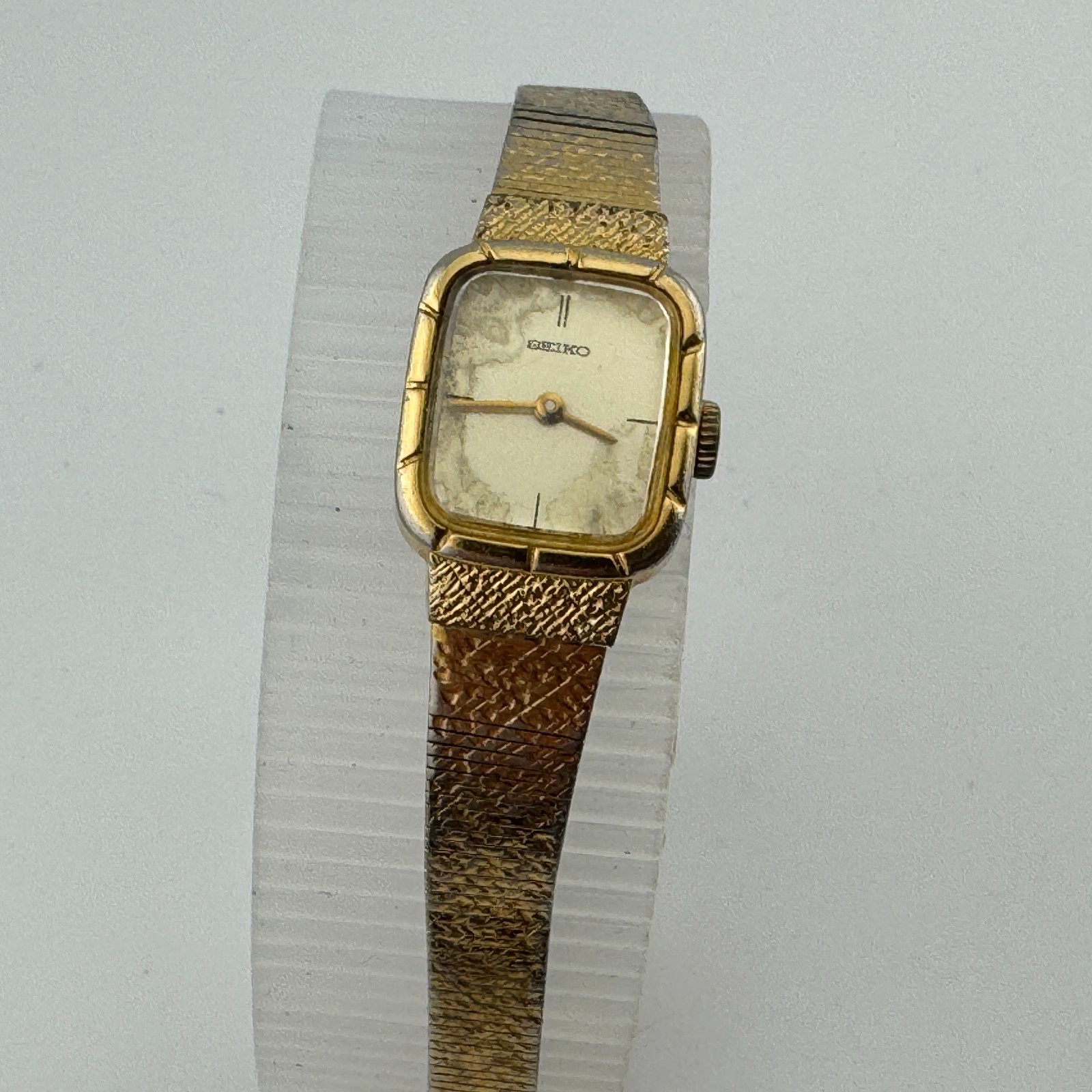 VTG Seiko Watch 11-5179 Women Hand Winding Mechanical Gold Tone Rectangle 5.75″