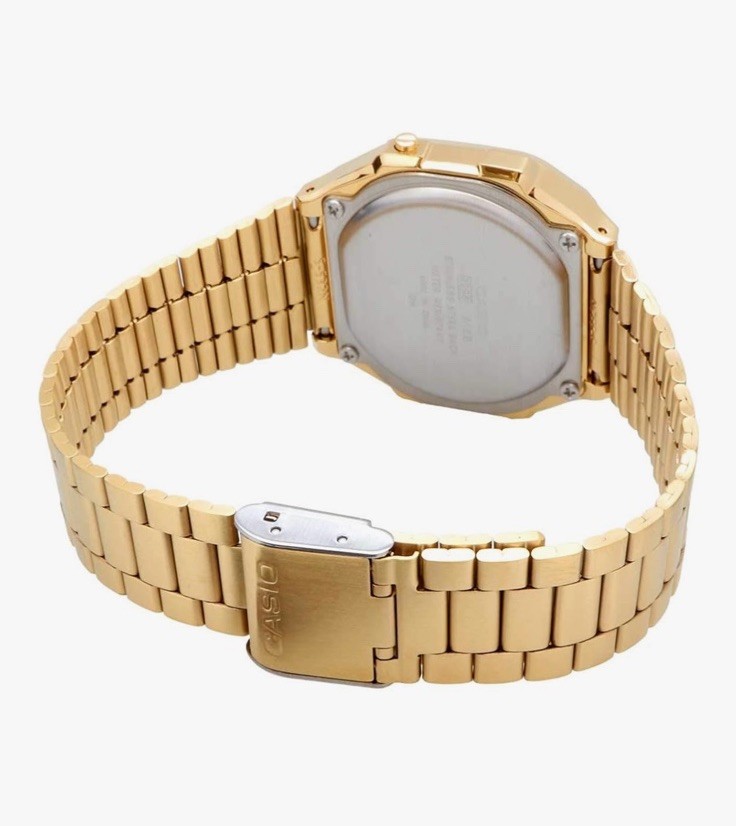 Casio Vintage Digital All Gold Tone Stainless Steel Unisex Watch A168WG-9
