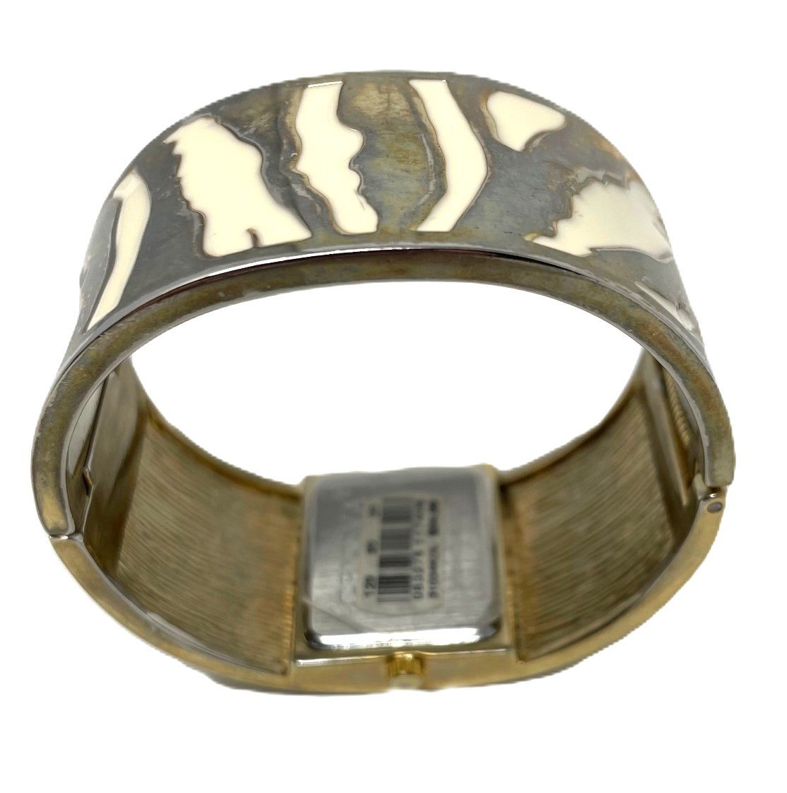 Ladie’s Wristwatch Bracelet Open Cuff Hinge Gold Dial Two Tone Geneva