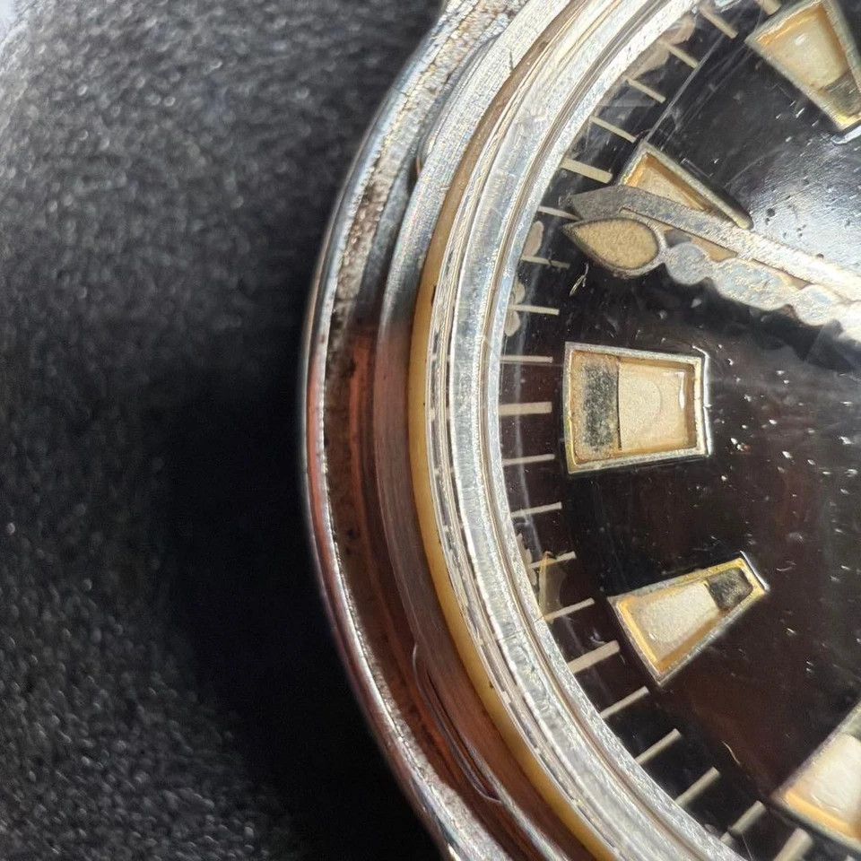 Used working Enicar Sherpa Diver 600 Automatic Black 40mm Junk Vintage from JPN