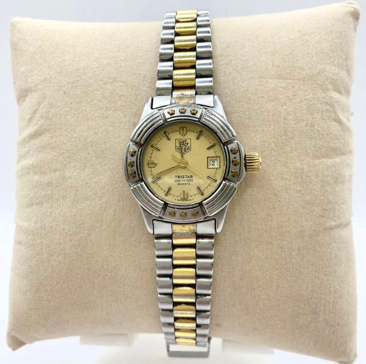 TAG Heuer Tristar 954.408 Vintage Quartz Ladies Two-Tone Gold Silver Working JP