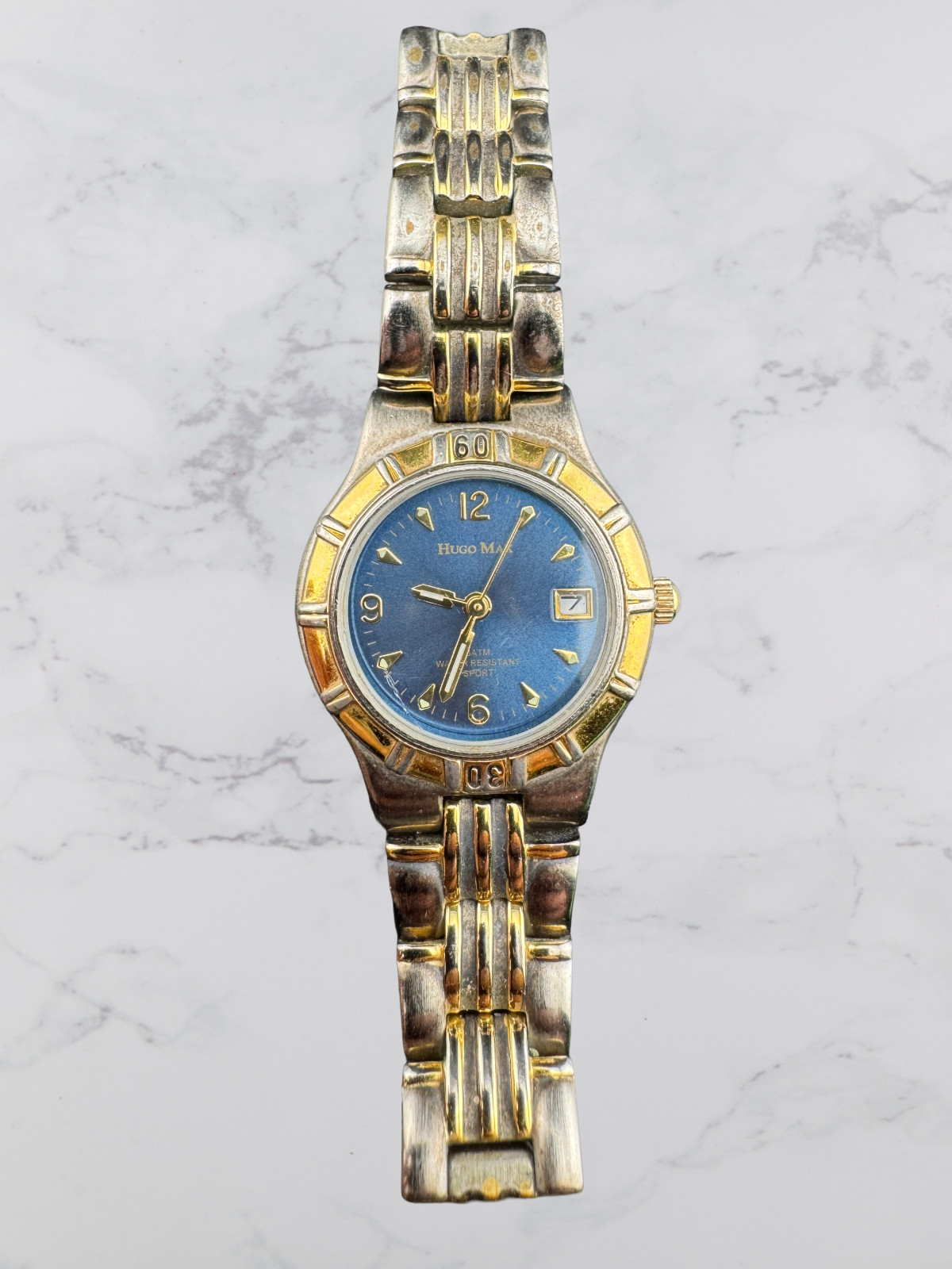 HugoMax EuroDesign 85037 Watch | 18K Gold Plated | Japan Movt | Parts/Repair