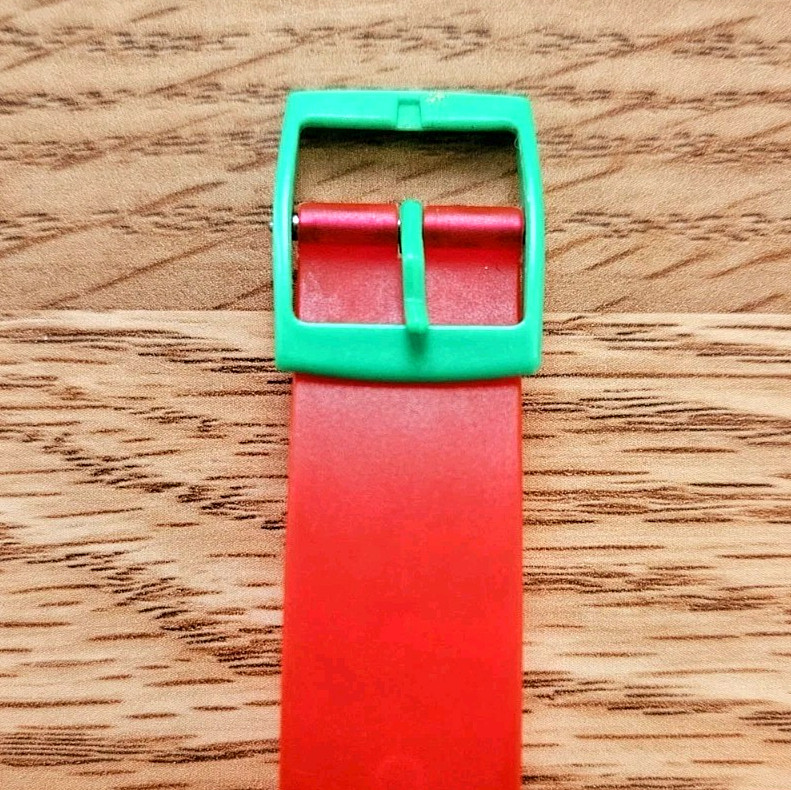 Vintage 80s Swatch Watch Gent GN103 Green Room 1989 Neon Pink Green