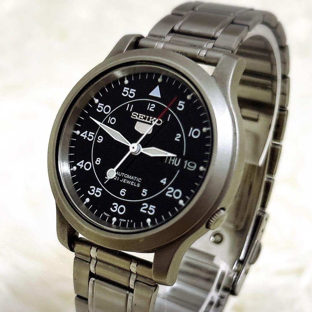 SEIKO 5 7S26-02J0 Automatic Black Watch From Japan