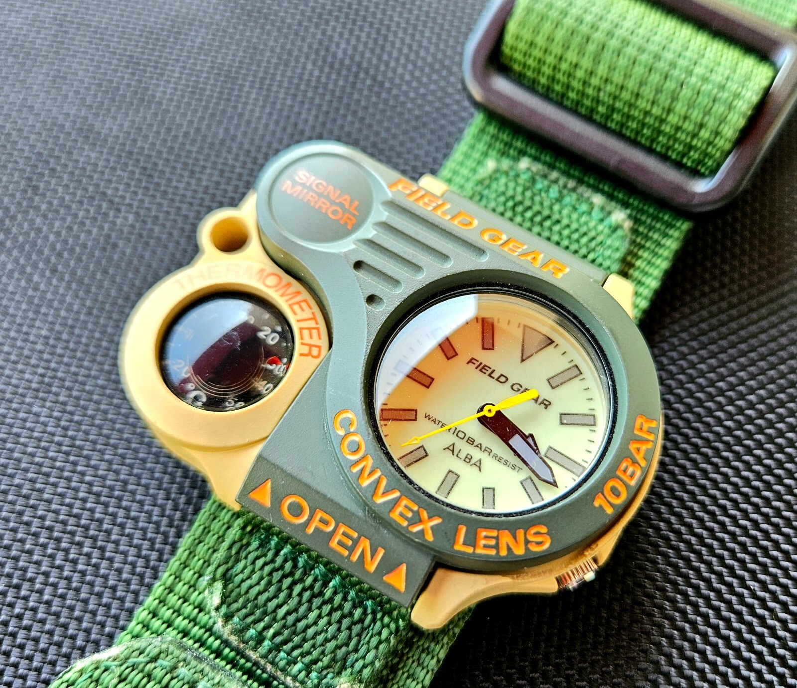 Alba by Seiko Field Gear Flip Top 90’s Thermometer Mirror