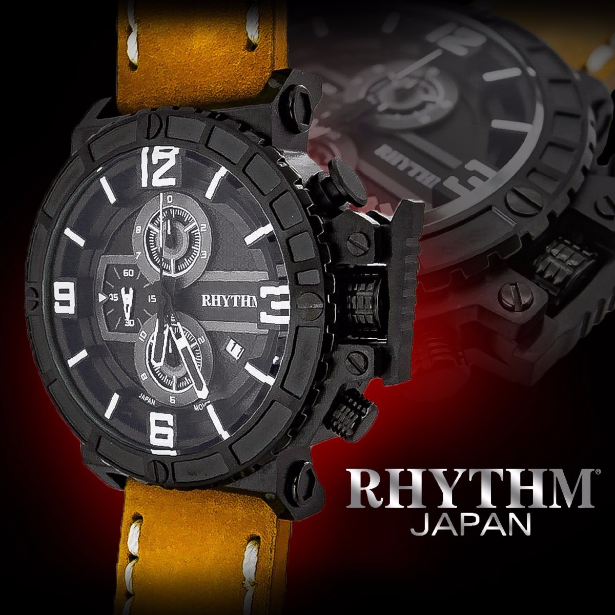 Rhythm I1401I01 Men’s Chronograph Watch 45.5×53.5mm Stainless Steel Case 10 ATM