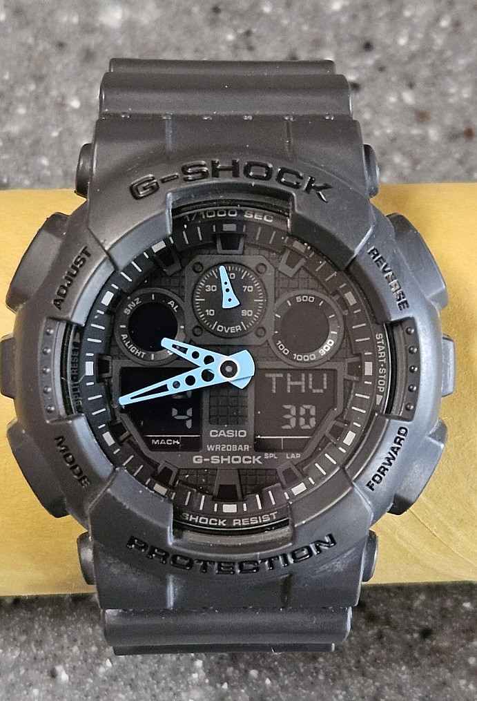 CASIO G-SHOCK 5081 GA-100C Charcoal Blue Hands WR20BAR Analog Digital Watch