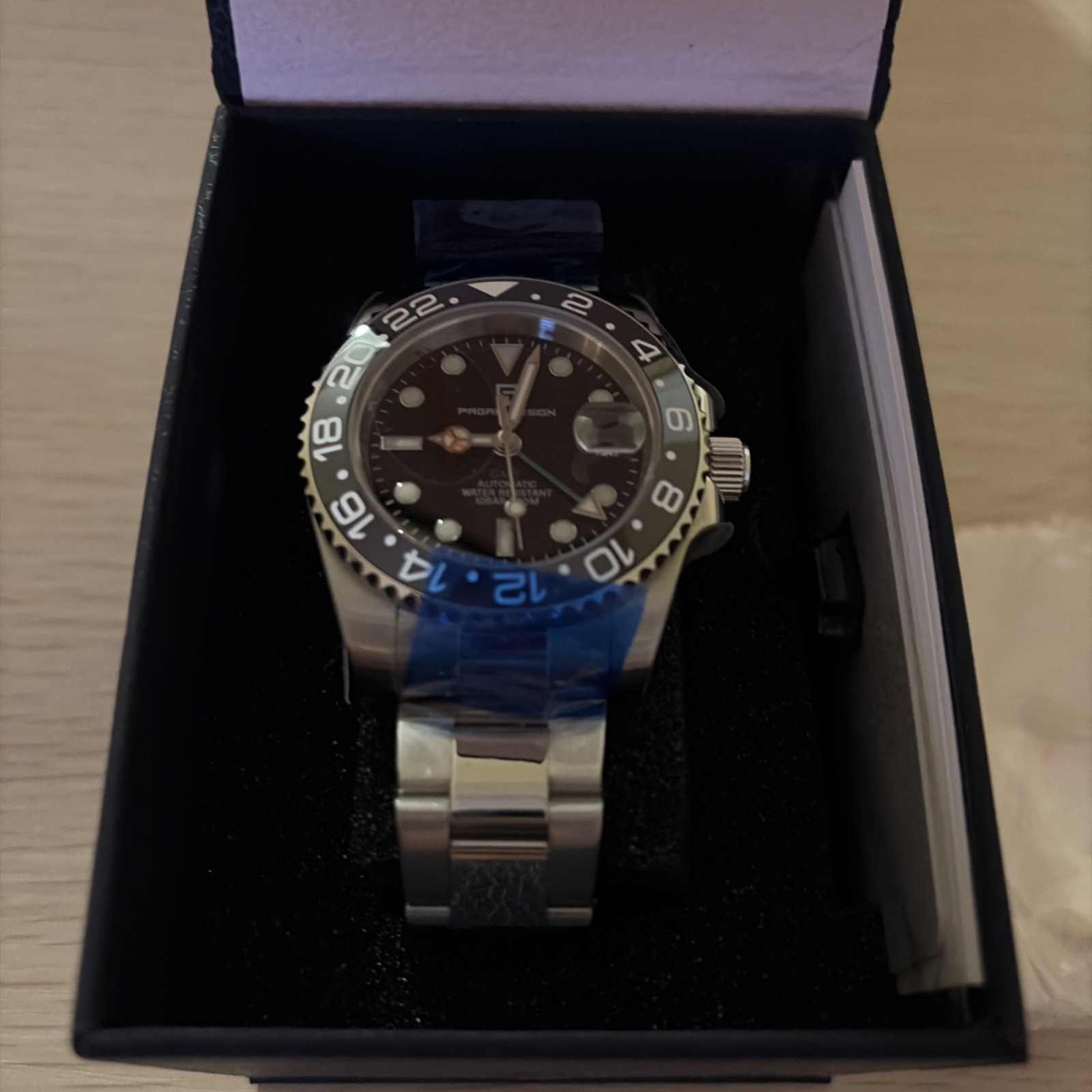 Pagani Design PD-1662 Master GMT Ceramic Black Bezel Automatic Watch